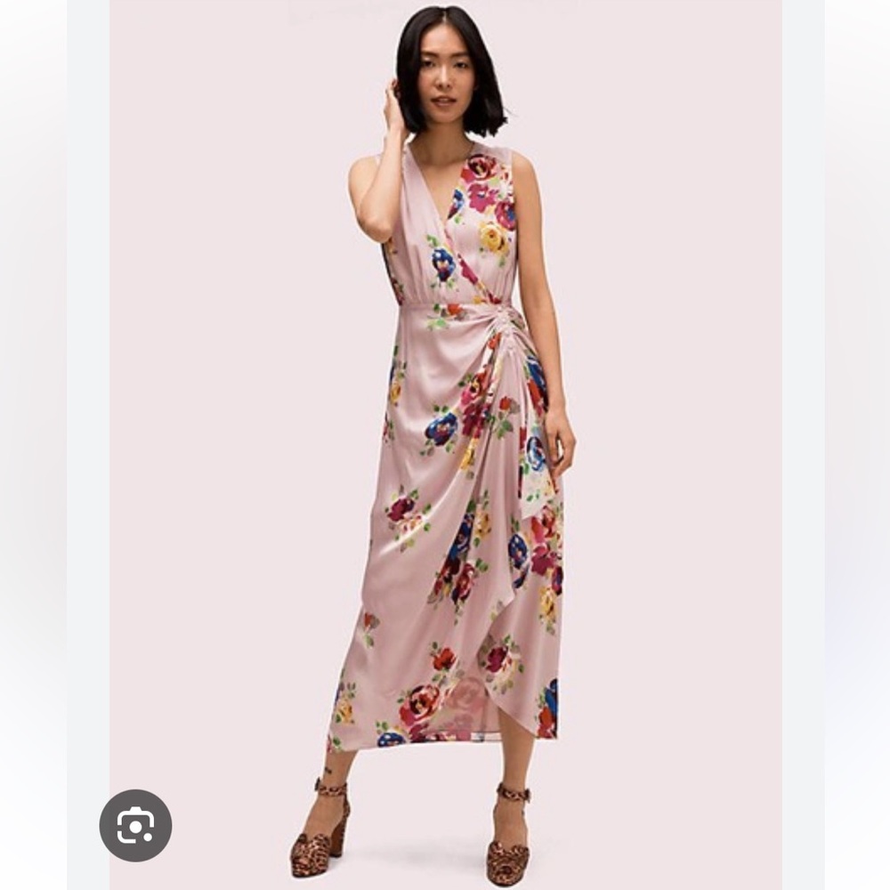 Kate Spade Rare Roses silk midi dress